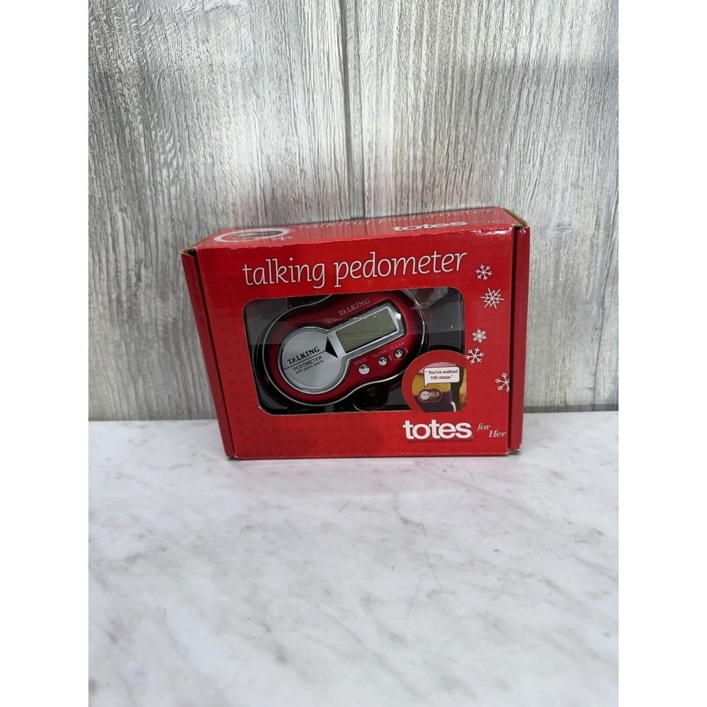 Totes for Her Talking Pedometer with Panic Alarm Red Fitness Tracker 63922-60